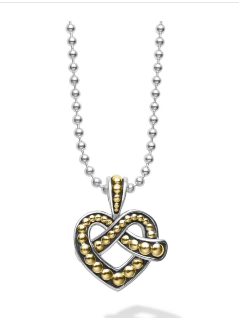 Two-Tone Heart Pendant Necklace from Lagos